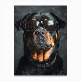 Rottweiler Wearing Sunglasses. Generated AI. Art Print 1 Canvas Print