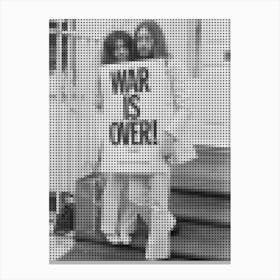 John Lennon And Yoko Ono War Is Over Style Dots Canvas Print