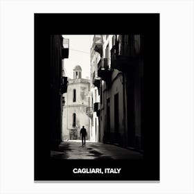 Poster Of Cagliari, Italy, Mediterranean Black And White Photography Analogue 4 Canvas Print