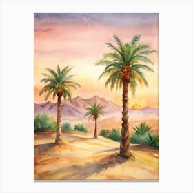 Palm Trees In The Desert Canvas Print