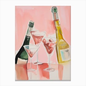 Watercolor Cocktails 3 Canvas Print