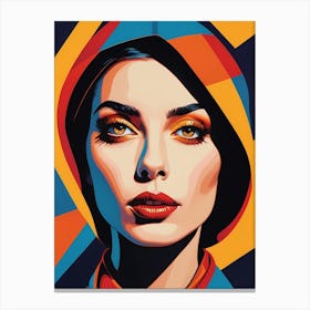 Woman Portrait In The Style Of Pop Art (58) Canvas Print