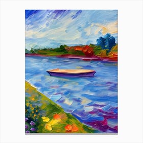 Boat On The River Canvas Print