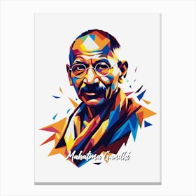 Mahatma Gandhi 03 Portrait WPAP Pop Art Canvas Print