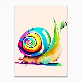 Full Body Snail Watercolur  1 Pop Art Canvas Print