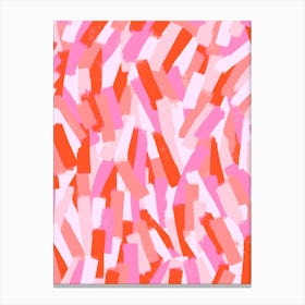 Pink and Orange Brushstrokes Canvas Print