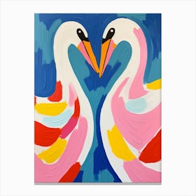 Colourful Kids Animal Art Swan 2 Canvas Print