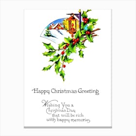 Happy Christmas Greeting With Quote Canvas Print