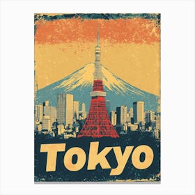 Aihrgdesign A Vintage Travel Poster Of Tokyo 5 Canvas Print