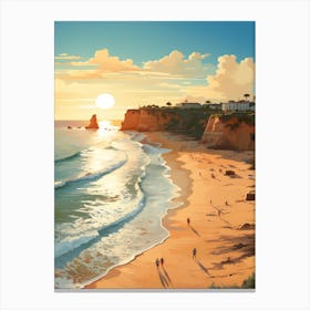 A Vibrant Painting Of Falesia Beach Algarve Portugal 3 Canvas Print
