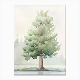 Cypress Tree Atmospheric Watercolour Painting 2 Canvas Print