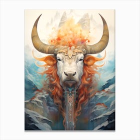 Horned Bull Canvas Print