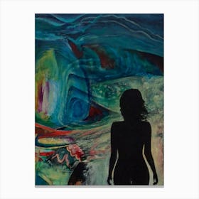 Bedroom Wall Art, Silhouette Of A Woman Canvas Print