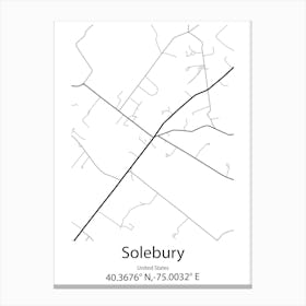 Solebury,United States Minimalist Map Lienzo