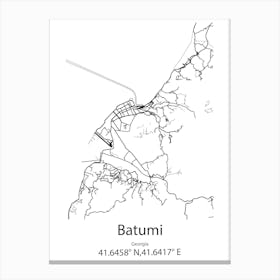 Batumi,Georgia Minimalist Map Canvas Print