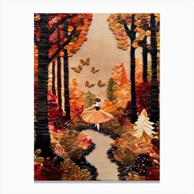 Dancer In Autumn Forest Canvas Print