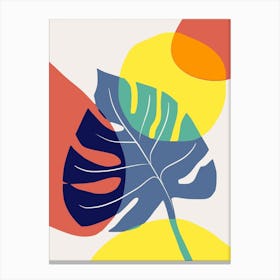 Monstera In Primary Canvas Print