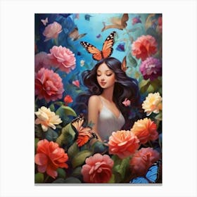 Butterfly Girl Canvas Print