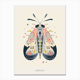 Colourful Insect Illustration Whitefly 18 Poster Canvas Print