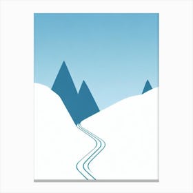 Treble Cone, New Zealand Minimal Skiing Poster Canvas Print