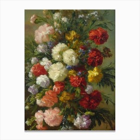 Carnations Painting 1 Flower Canvas Print
