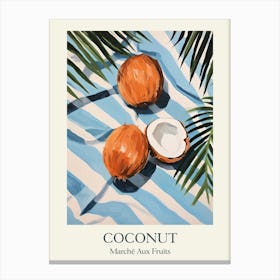Marche Aux Fruits Coconut Fruit Summer Illustration 4 Canvas Print