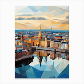Glasgow, United Kingdom, Geometric Illustration 3 Canvas Print