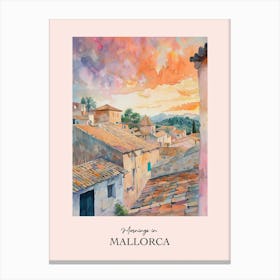 Mornings In Mallorca Rooftops Morning Skyline 3 Canvas Print