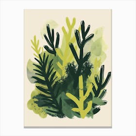 Moss Plant Minimalist Illustration 8 Canvas Print