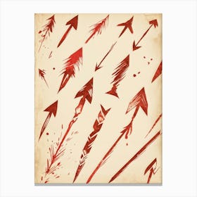 Brushstroke Designed Hand Drawn Arrow Icons Detailed Brushwork Strokes Visible Mix Of Red And Bro (2) Canvas Print