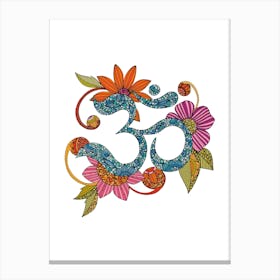 Om Flowers Canvas Print