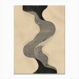 Wavy Lines Boho Contemporary Canvas Print