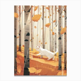 Autumn Cat In The Woods Canvas Print