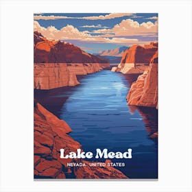 Lake Mead Nevada Reservoir Travel Art Canvas Print