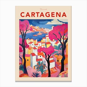 Cartagena Spain 4 Fauvist Travel Poster Canvas Print