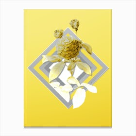 Botanical Agatha Rose in Bloom in Gray and Yellow Gradient n.356 Canvas Print
