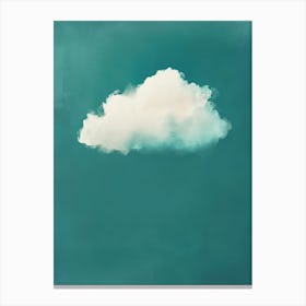 Cloud Wall Art Painting Green Blue Teal Sky Print Canvas Print