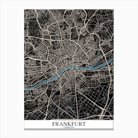 Frankfurt Black Blue Canvas Print