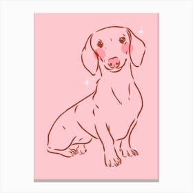 Dachshund | Sausage Dog - Pink Canvas Print