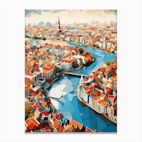 Amsterdam, Netherlands, Geometric Illustration 1 Canvas Print
