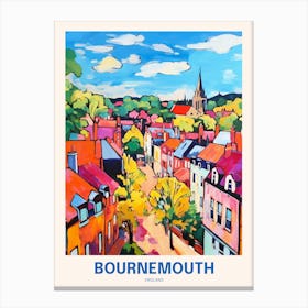 Bournemouth England 7 Uk Travel Poster Canvas Print