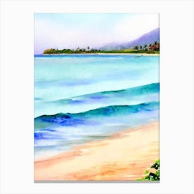 Anjuna Beach 2, Goa, India Watercolour Canvas Print