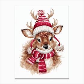 Deer In A Hat Canvas Print