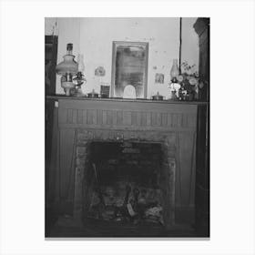 Fireplace In Acadian Home Near Breaux Bridge, Louisiana By Russell Lee Canvas Print