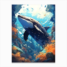 Whales In The Ocean Canvas Print