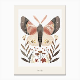 Colourful Insect Illustration Moth 47 Poster Canvas Print