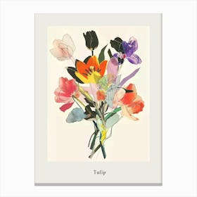 Tulip 2 Collage Flower Bouquet Poster Canvas Print