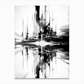 Reflection Abstract Black And White 10 Canvas Print