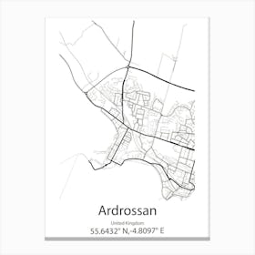 Ardrossan,United Kingdom Minimalist Map Toile