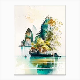 Raja Ampat Indonesia Watercolour Pastel Tropical Destination Canvas Print